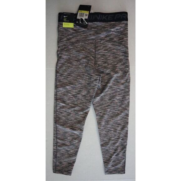 Nike Pro DA1012 010 Women's Sz Small Black Fitted Space-Dyed Cropped Tights $55 - Picture 2 of 9